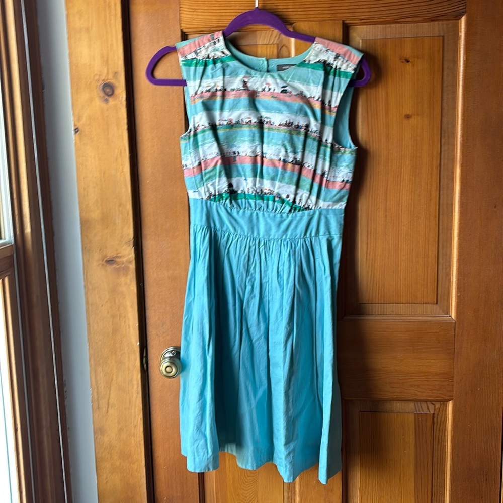 Emily & Fin Beach Print Dress Rare XS Retro